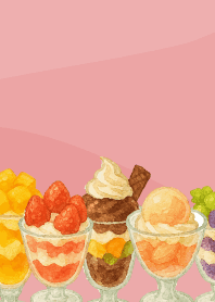 various parfaits3 on light pink