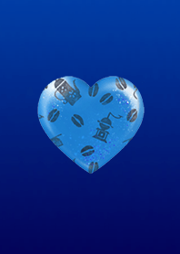 Coffee heart blue