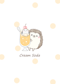 Hedgehog and Shimaenaga -soda- orange