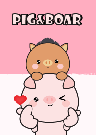 I Love Cute Pig & Boar