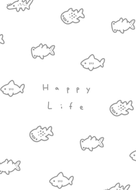 Small Shark(pattern)/white gray