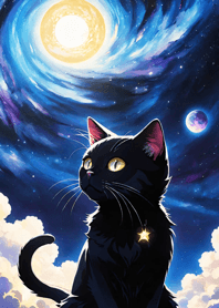 Night Moon Star Cat 58F009