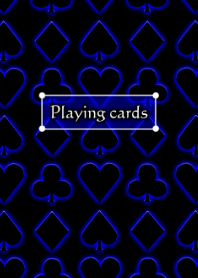 Playing cards -Neon blue-