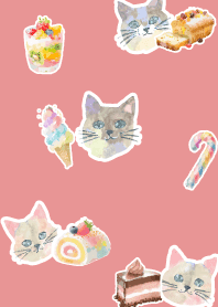 Sweets and cats2 light pink