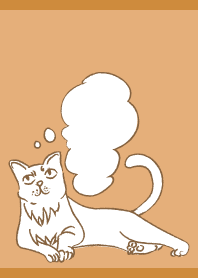 考える猫 茶色