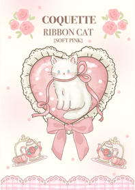 Cute kitten: coquette cat-soft pink