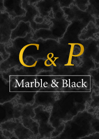 C&P イニシャル 大理石モノトーン黒