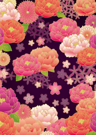 peony and cherry blossoms