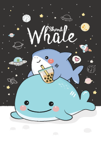 Whale love Shark Cute