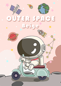 浩瀚宇宙-可愛寶貝太空人-摩托車-粉紅星空