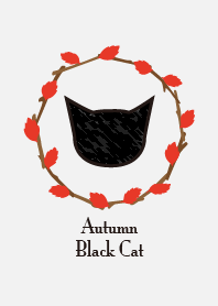 Autumn black cat