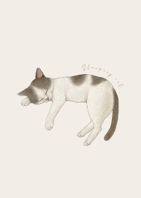 Sleeping cat - tuxedo cat -