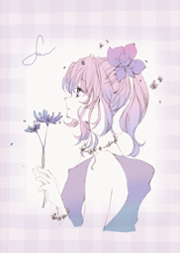 穏やかな花と女の子・ゆめかわ1