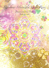 Rainbow Mandala Gold Rose2