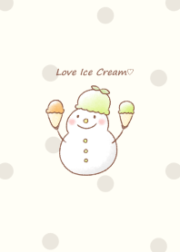 Snowman and Ice cream -melon- dot