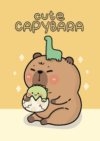 Capybara Cute : Dino Love