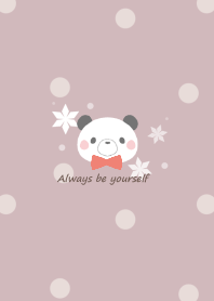 Panda and ribbon -smoky pink- Xmas2