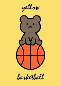 basketball and sitting bear cub yellow.