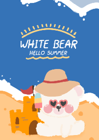 หมีขาวน่ารักในหน้าร้อน