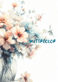 WATERCOLOR-PINK BLUE FLOWER-52