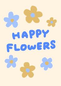 Cute floral pattern in dull blue yellow