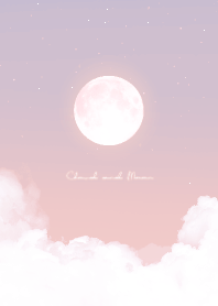 雲と満月 - パープル & オレンジ 01