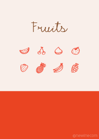 Fruits ecru red