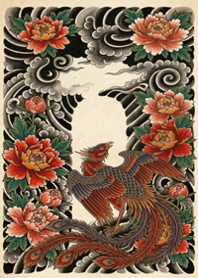 Japanese Phoenix & Peony Tattoo Art