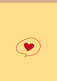 heart speech bubble brown & yellow