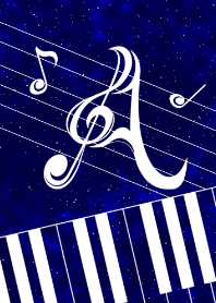 music note alphabet A white