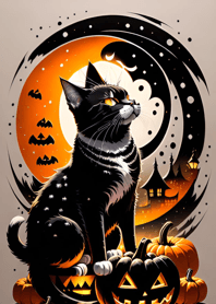 halloween cat B59890