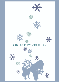 GREAT PYRENEES AND SNOW