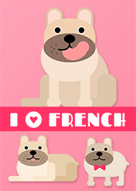 Saya suka bulldog Prancis (Coklat)