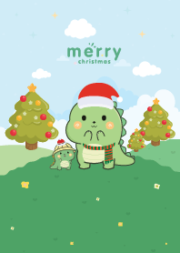 Chill Dino Christmas Day Kawaii