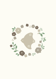 北欧風のお花と鳥