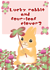 Lucky four-leaf clover and rabbit