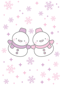 紫ピンク:スノーマンコンビ着せかえ