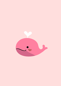 Cute pink love whale