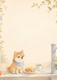 Pearl Shiba Apple Waffle Porch