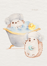 Hedgehog's daily 05 - WHITE/BLUE