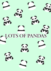 LOTS OF PANDAS/LIGHT MINT GREEN
