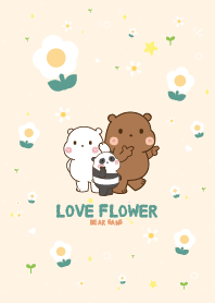 Three Bears Love Flower Kawaii