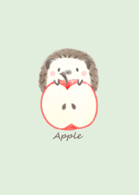 Hedgehog and Apple -green-