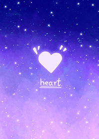 misty cat-starry sky Heart purple7