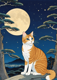 Cat under the Moon C023A9
