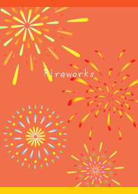 Summer of Fireworks on red & yellow