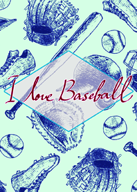 I Love Baseball-Blue/Red/White-