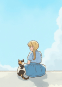 Girl and Cat V.64