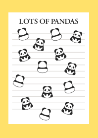 LOTS OF PANDAS NOTEBOOK-YELLOW