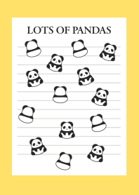 LOTS OF PANDAS NOTEBOOK/YELLOW